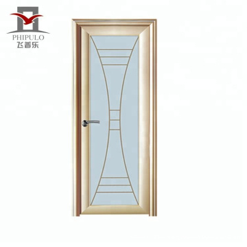 2018 china alibaba new luxury design aluminum alloy bathroom door with half glass insert